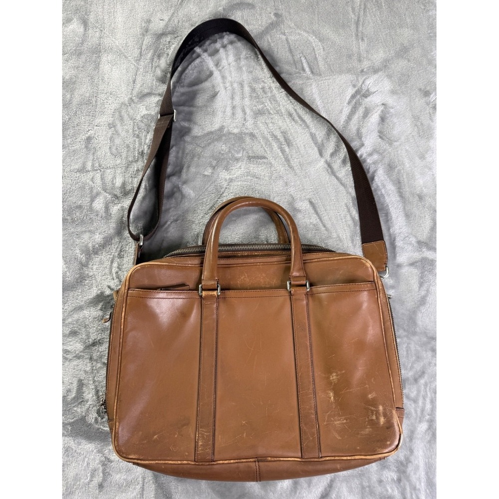 Coach Lexington Brown Leather Commuter Office Briefcase Laptop Bag F71065